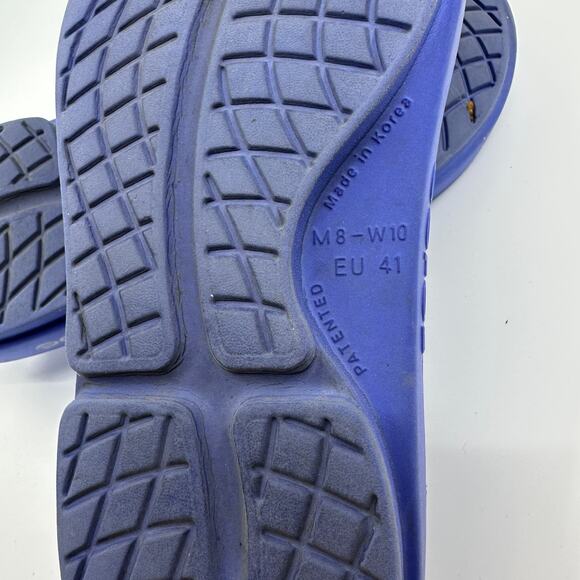 Oofos Slip On Sandals Women's US Sz 10 Men's 8 Navy Blue Open Toe Rubber Errands - Picture 7 of 7